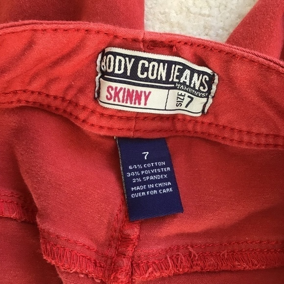 Body Con Jeans by Amethyst skinny Red Size 7 - Picture 2 of 6